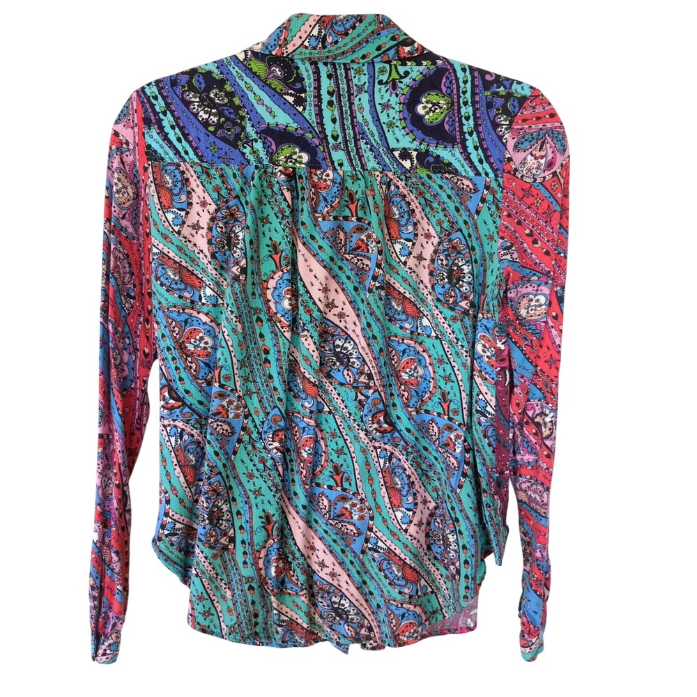 Maeve Anthropologie Colorful Paisley Boho S Fairy Festival Blouse Mixed Print - Picture 2 of 9